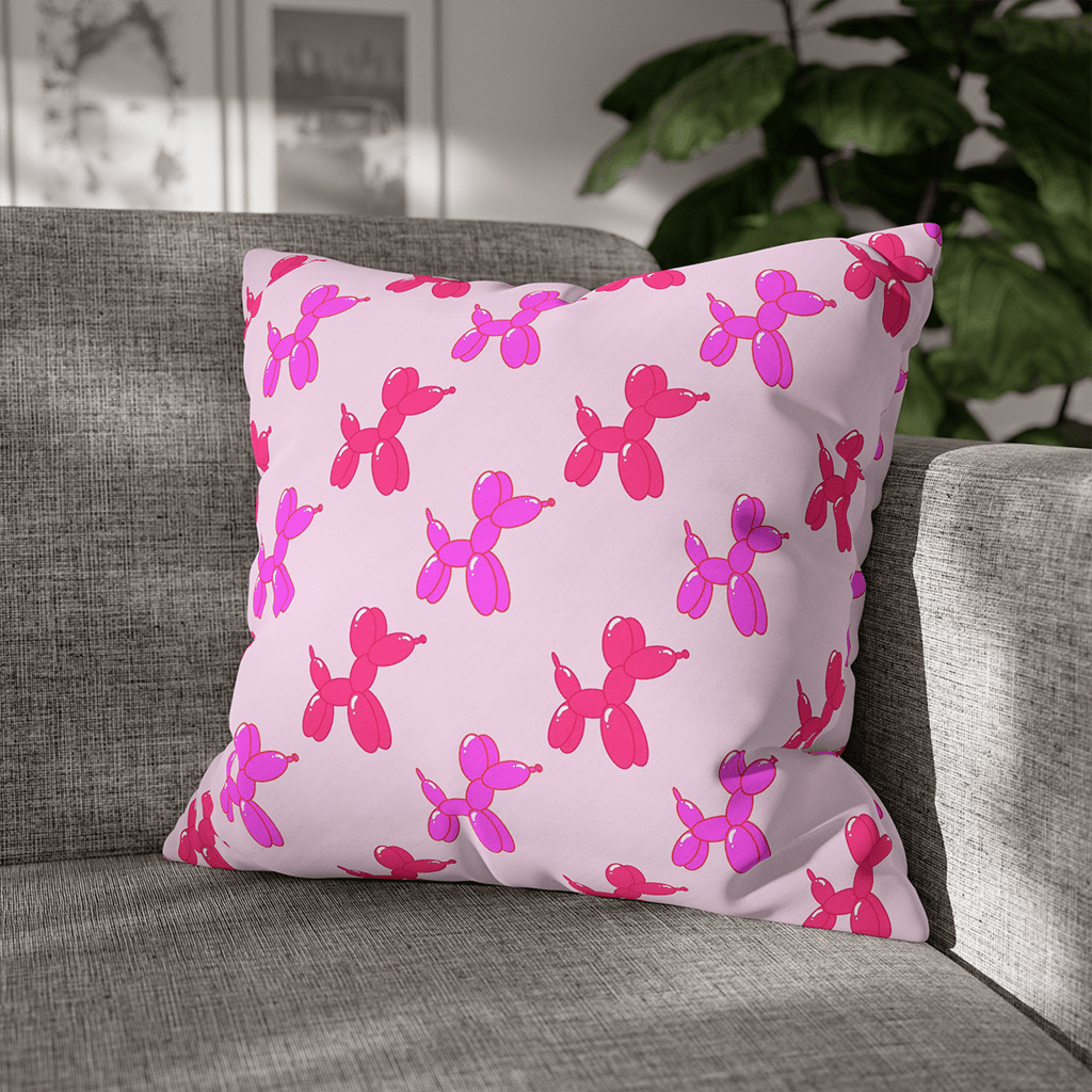 Pink Preppy Throw Pillows Dogs, Preppy Decorative Pillow for Teens