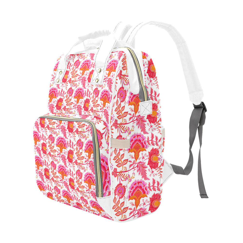 Preppy Daily Backpack Vintage Floral Charm, Cute Diaper Backpack