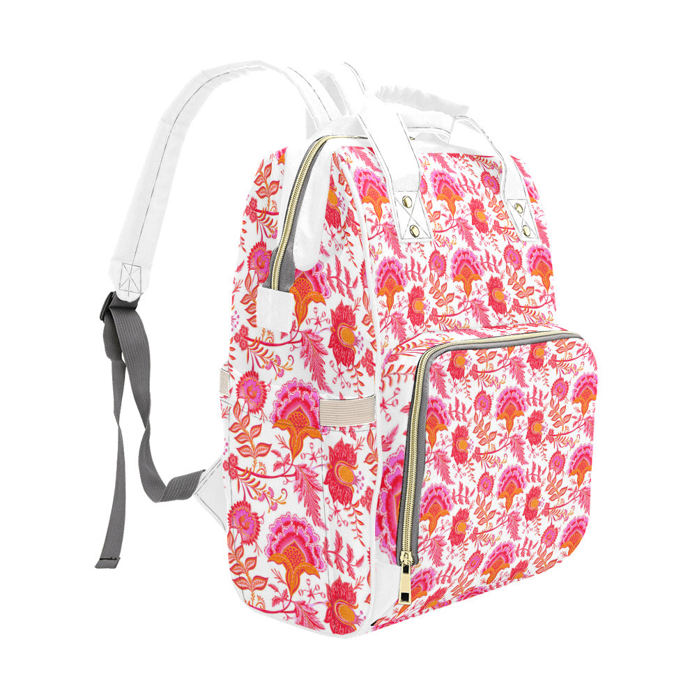 Preppy Daily Backpack Vintage Floral Charm, Cute Diaper Backpack