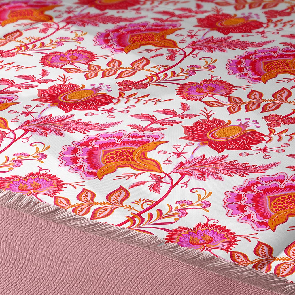 Preppy Comforter Vintage Flowers Pink, Preppy Quilt, Room Decoration