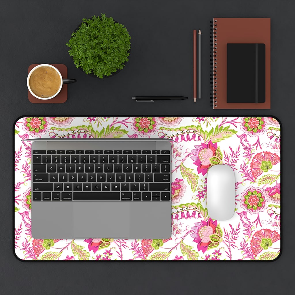 Preppy Floral Desk Mat Hadley, Large Mousepad, Preppy Desk Accessories