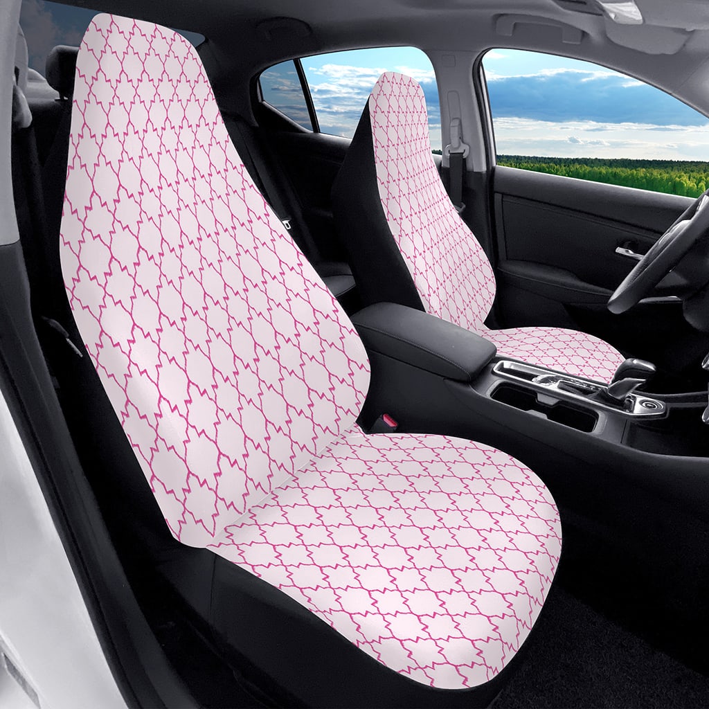 Preppy Pink Car Seat Covers Princess, Pink Car Decor Accessories 