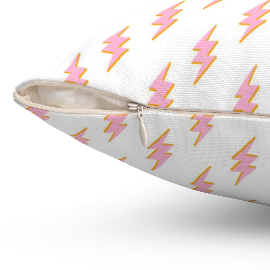 Preppy Throw Pillow with Lightning Bolts - Preppy Room Decor Aesthetic