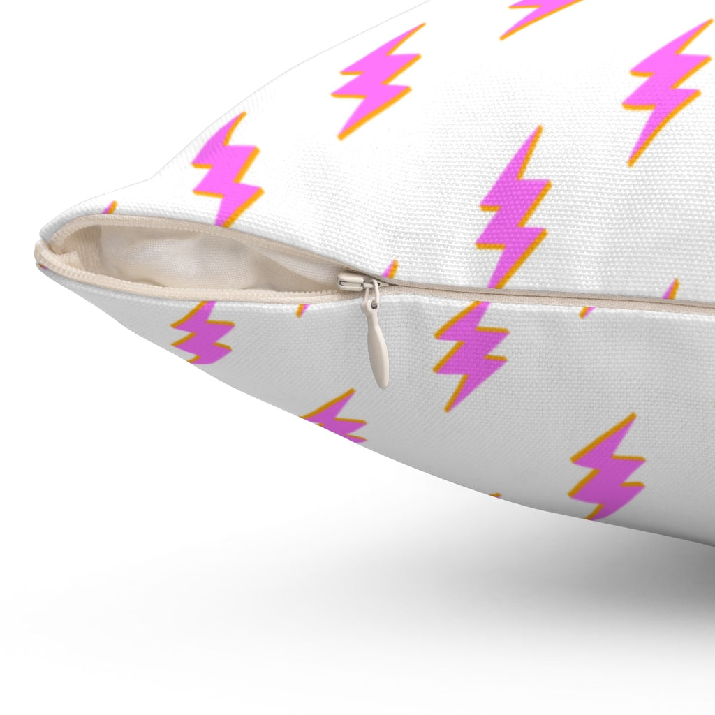 Preppy Throw Pillow with Lightning Bolts Pink Room Decor Aesthetic
