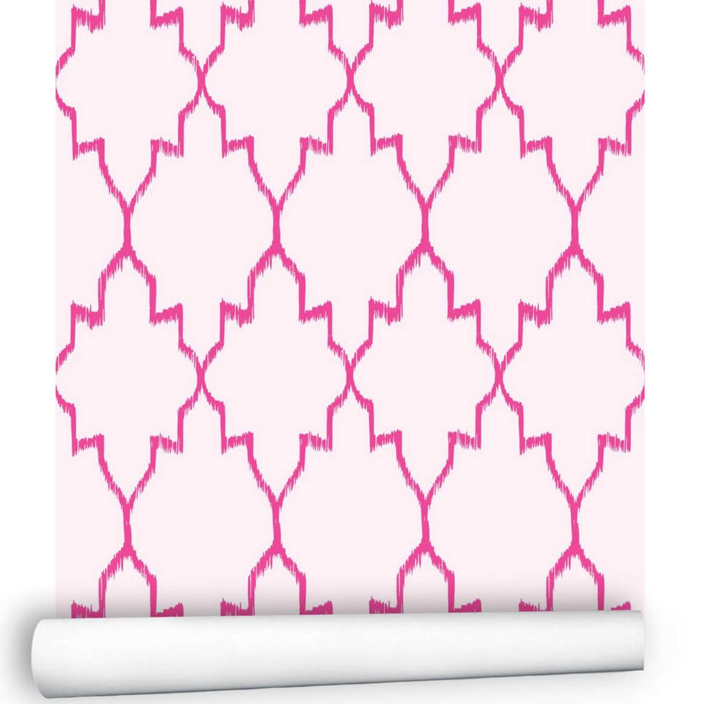 Peel and Stick Wallpaper - Princess, Reusable Feminine Wallpaper Pink