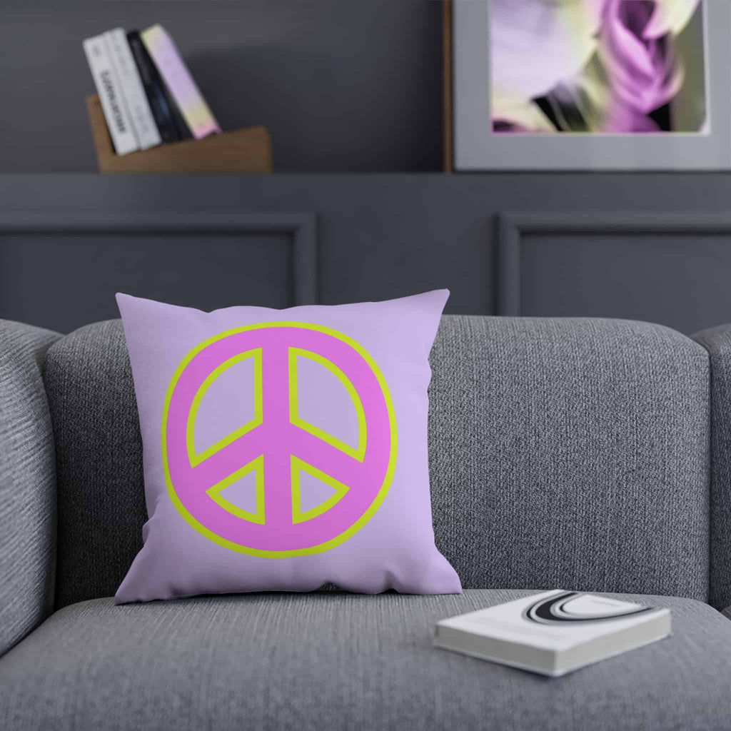 Throw Pillow Peace Sign and Thunder Aesthetic Room Decor