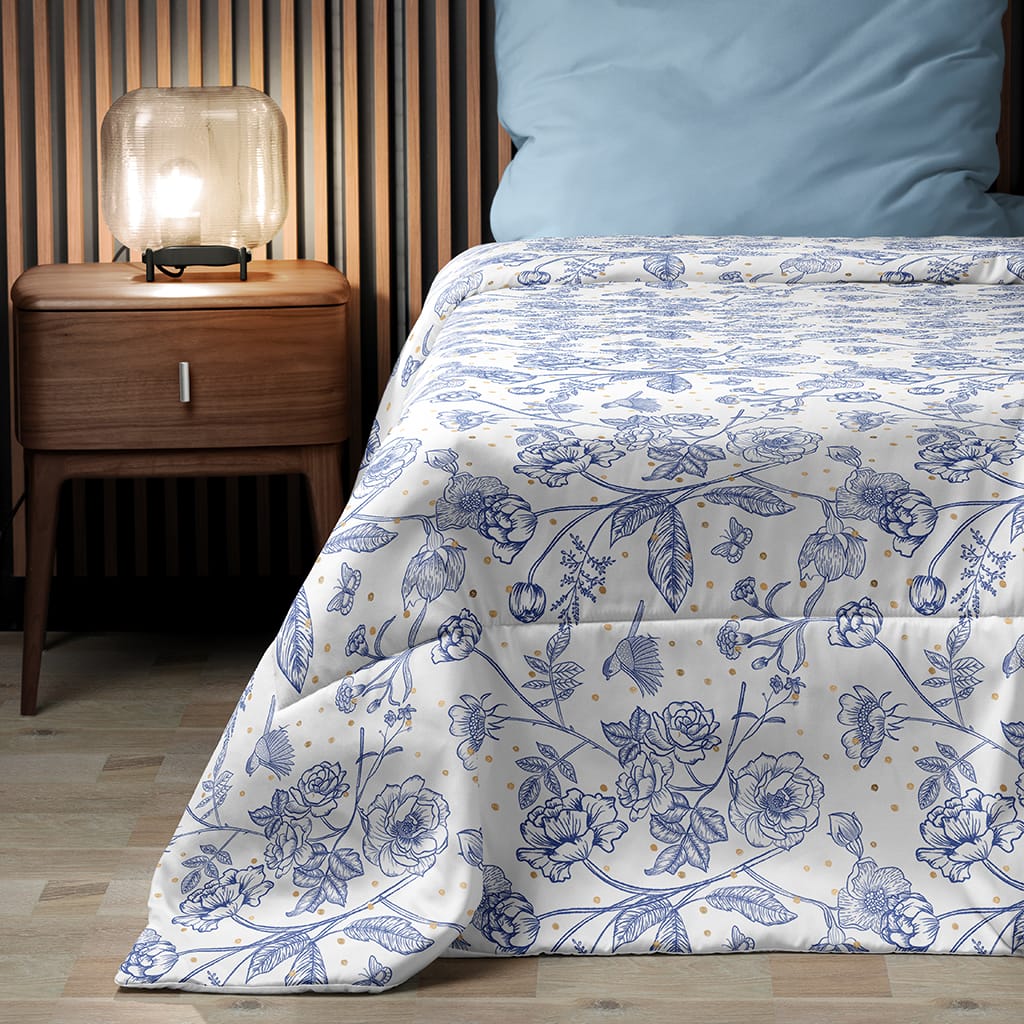 Toile Comforter Blue White, Toile Bedding