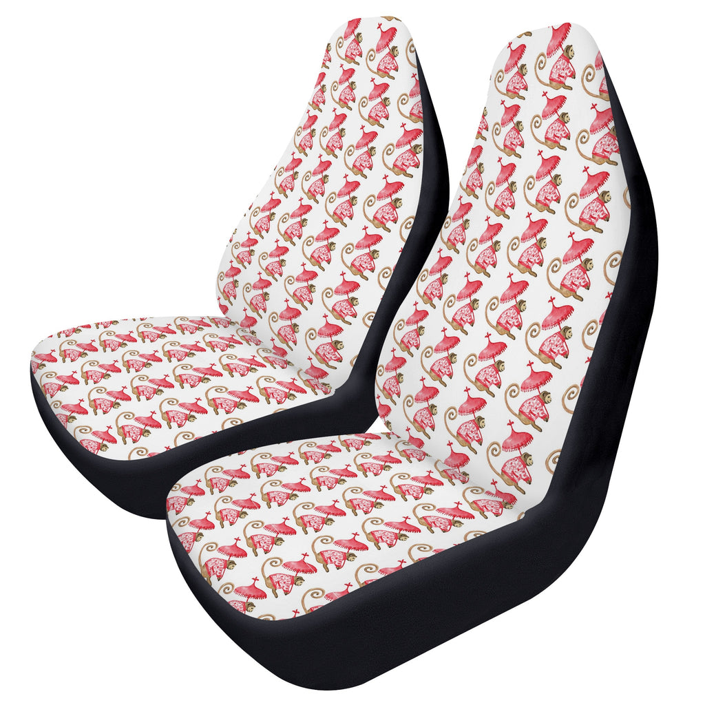 Car Seat Covers Preppy Monkey Red, Girly Car Decor Accessories