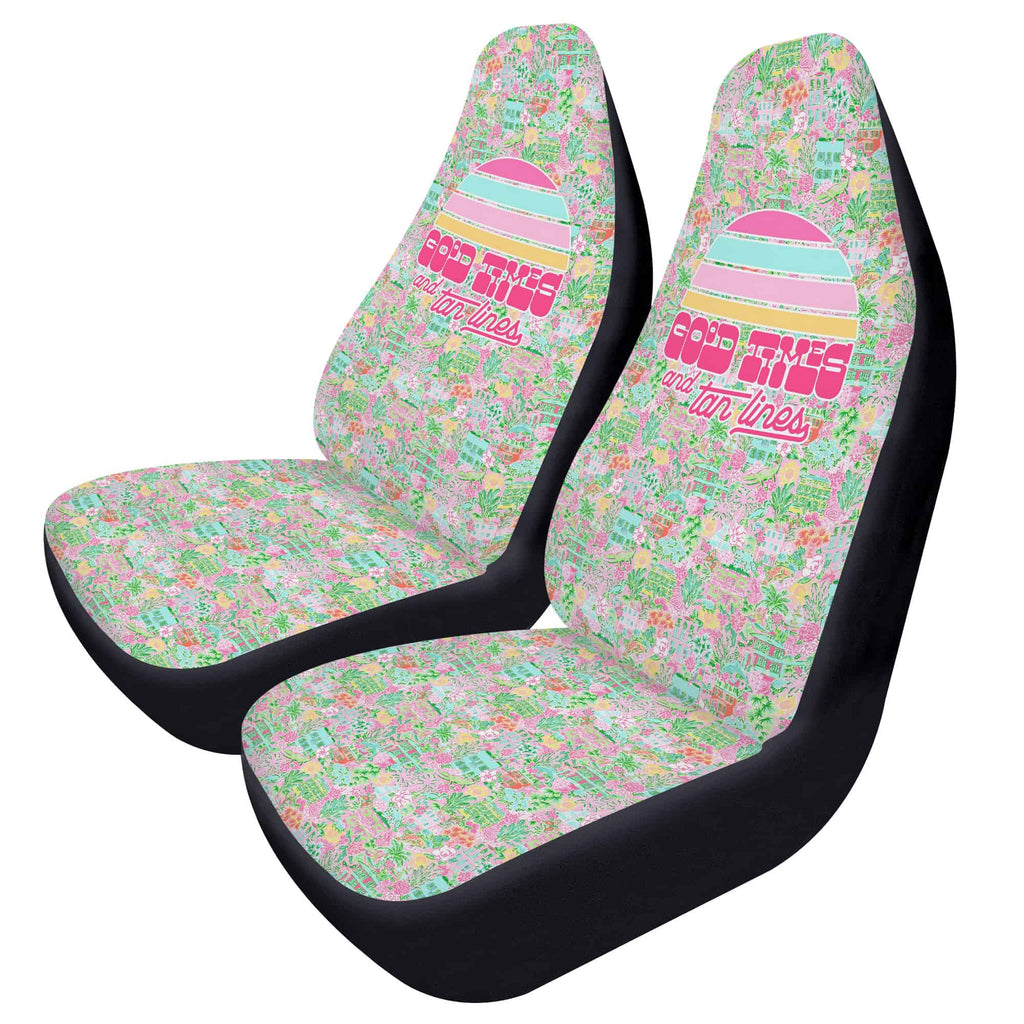 Girly Car Seat Covers - Preppy Car Interior Decor - Car Interior Decor