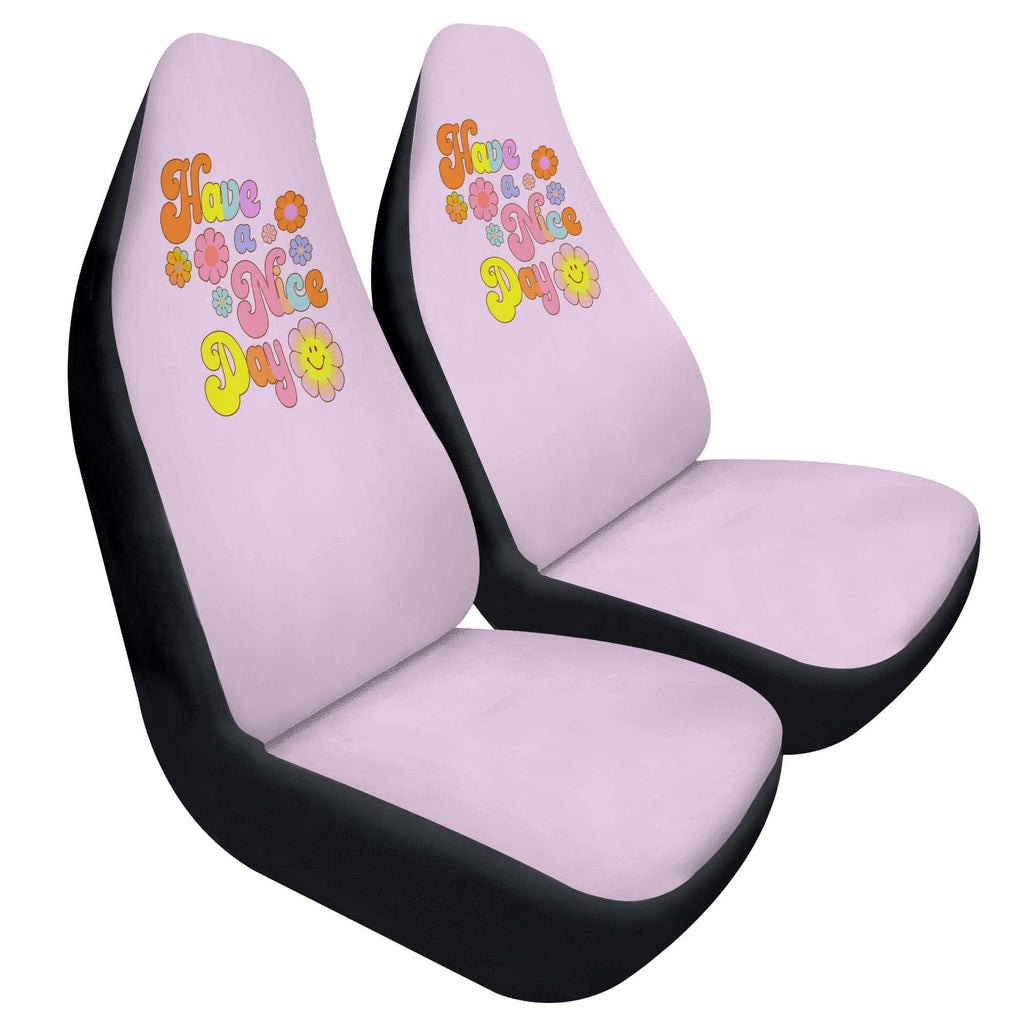 Pink Girly Car Seat Cover for Women - Have a Nice Day Car Decor