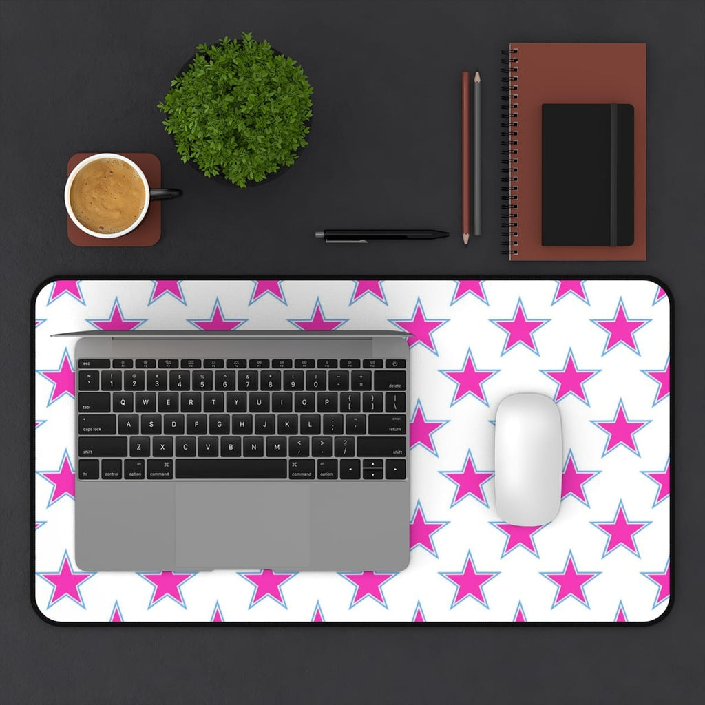 preppy desk decor, desk mat for teen desk decor aesthetic with preppy stars pattern