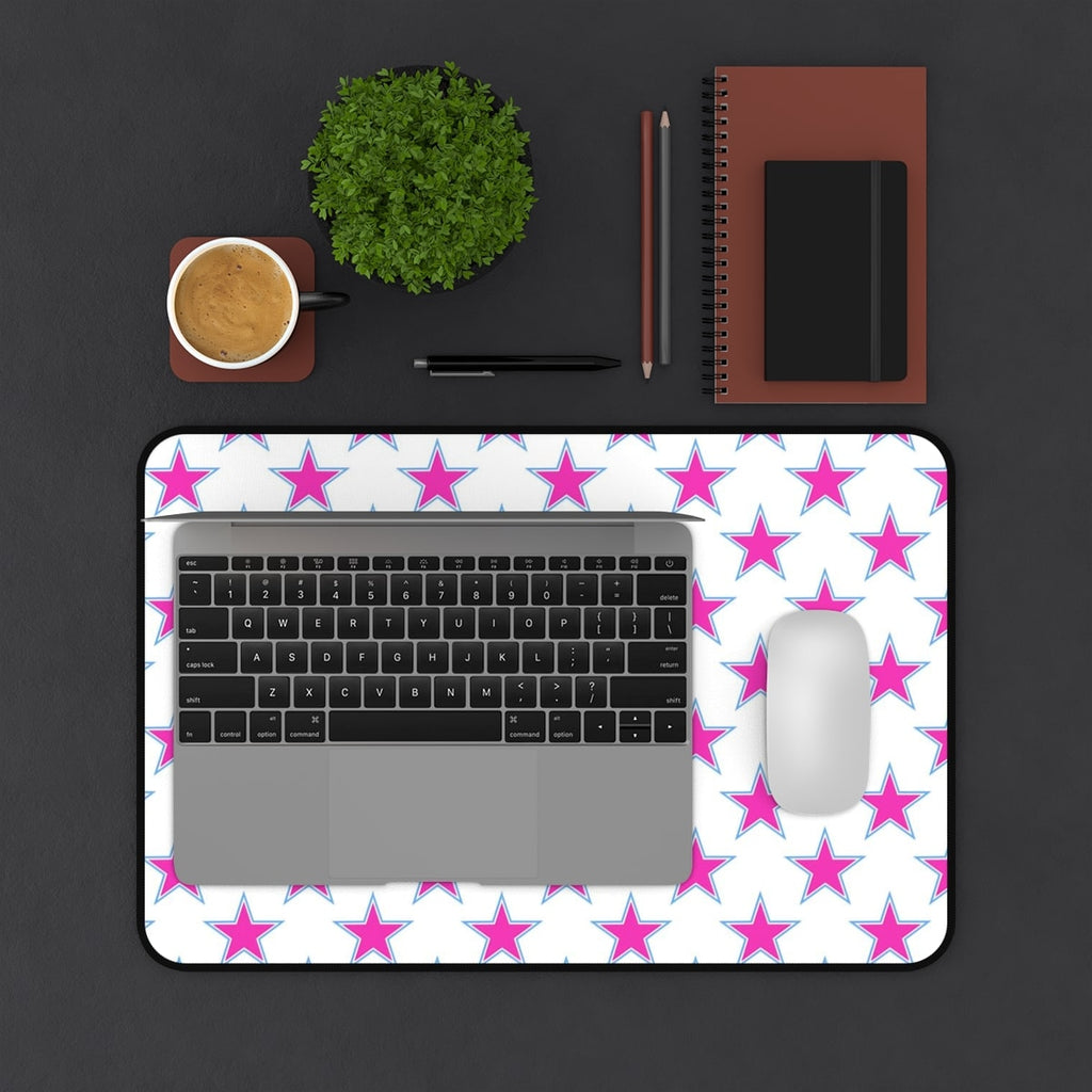 preppy desk decor, desk mat for teen desk decor aesthetic with preppy stars pattern