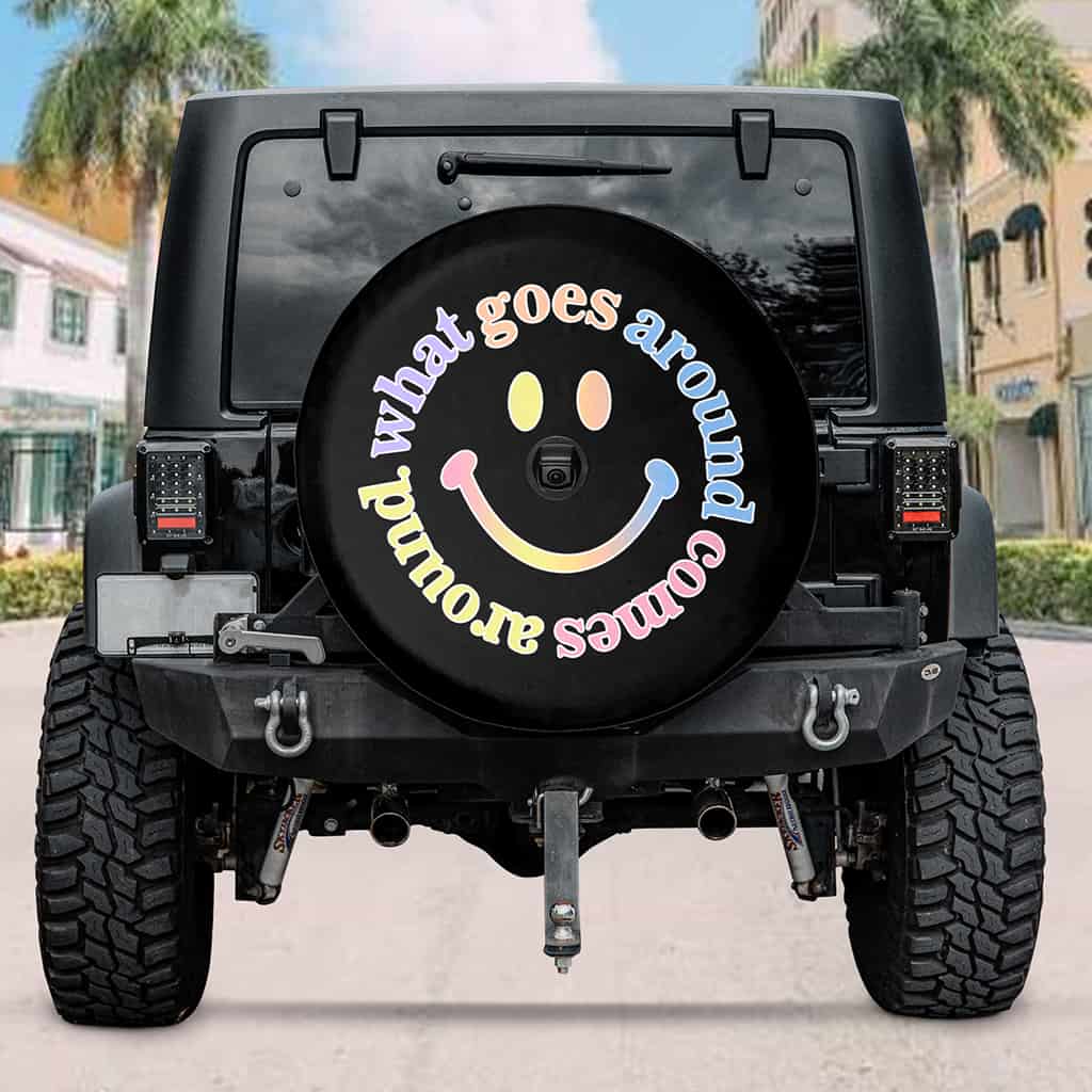 Spare Tire Cover Happy, Car Decor, Cute Car Accessories for Women