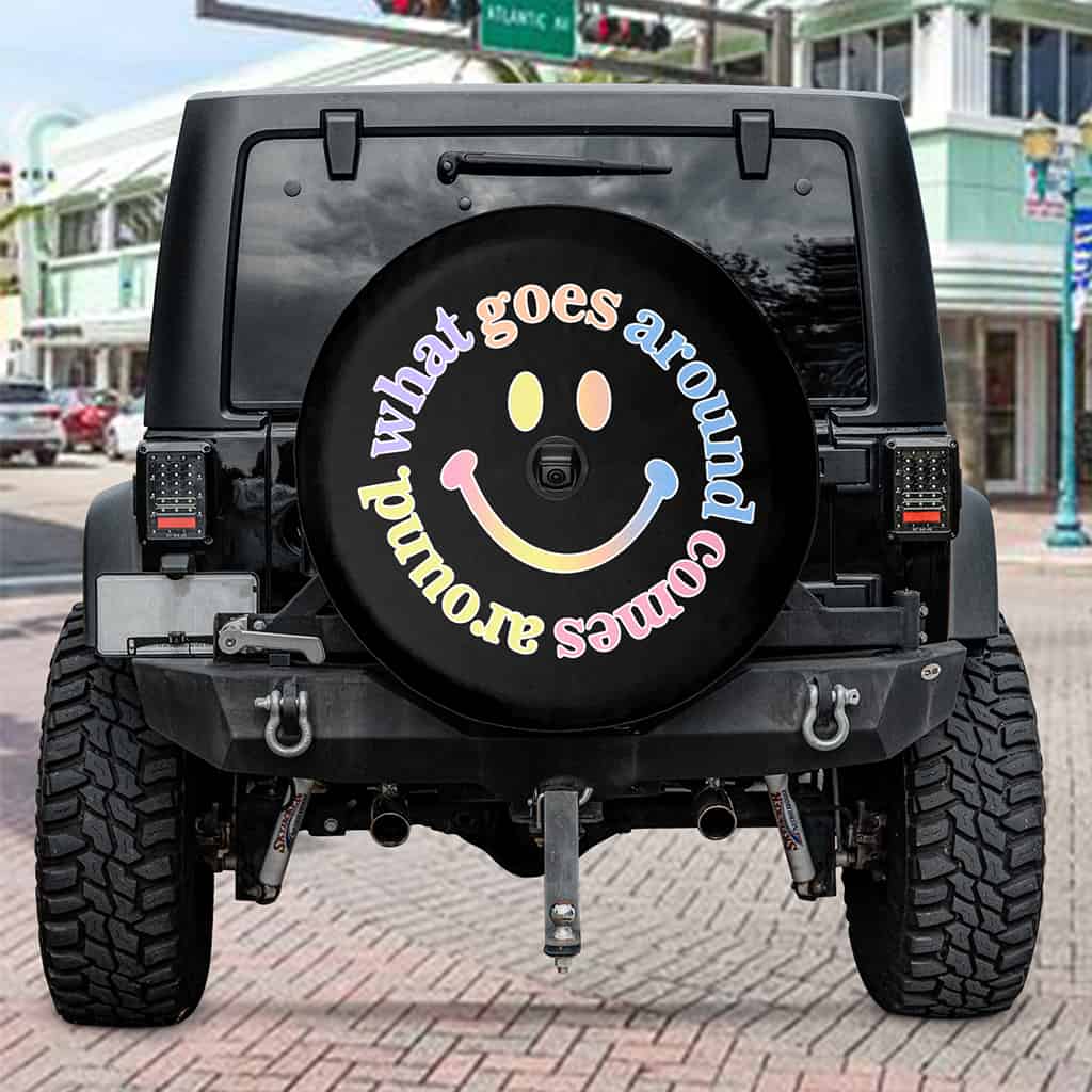 Spare Tire Cover Happy, Car Decor, Cute Car Accessories for Women