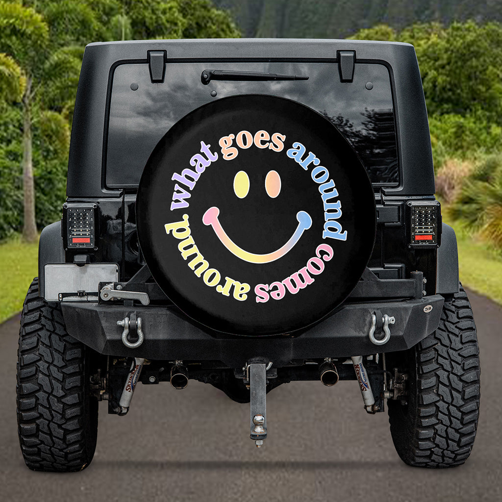 Spare Tire Cover Happy, Car Decor, Cute Car Accessories for Women