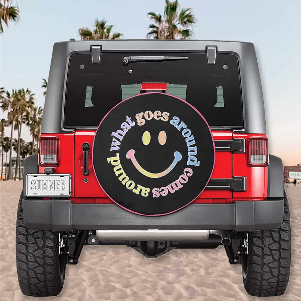 Spare Tire Cover Happy, Car Decor, Cute Car Accessories for Women