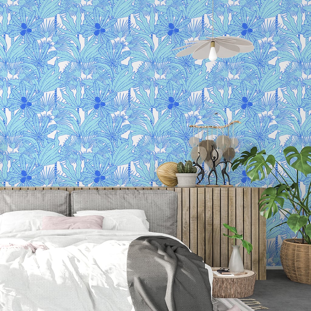 Peel and Stick Wallpaper Tropical Blue Tahiti Wallpaper Living Room