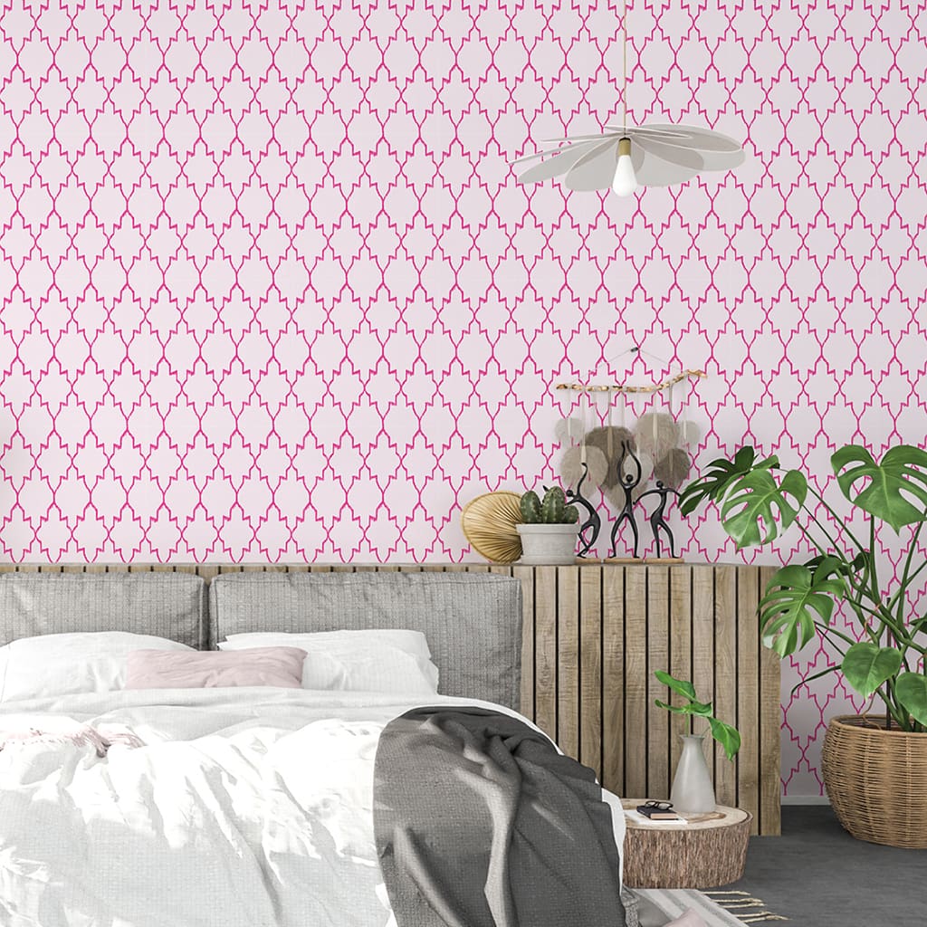 Peel and Stick Wallpaper - Princess, Reusable Feminine Wallpaper Pink
